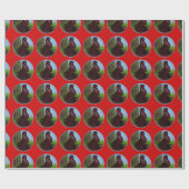 Papier Cadeau Cercle rouge de pigeon (Plat)