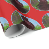 Papier Cadeau Cercle rouge de pigeon (Coin rond)