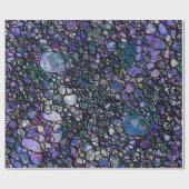 Papier Cadeau Cercles Abstraits dessinés à la main, Bleu, Violet (Plat)