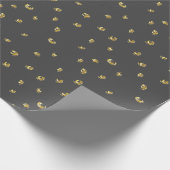 Papier Cadeau Cercles abstraits modernes d'or sur l'emballage (Coin)