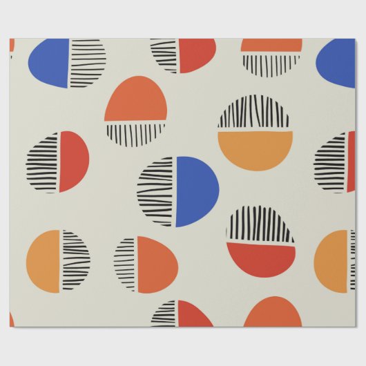 Papier Cadeau Cercles Abstraits motif transparent, arrière - pla (Plat)