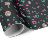 Papier Cadeau Cercles Abstraits Parties scintillant Gold Vert ro (Coin rond)