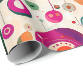 Papier Cadeau Cercles amusants et colorés (Coin rond)