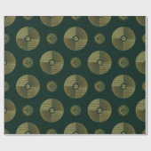 Papier Cadeau Cercles Art Déco Luxe Or Moderne (Plat)