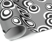 Papier Cadeau Cercles Artsy Noir Et Blanc Rond Points (Coin rond)