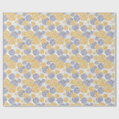 Papier Cadeau Cercles avec imprimé léopard jaune et bleu (Plat)