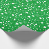 Papier Cadeau Cercles blancs et verts Motif géométrique (Coin)