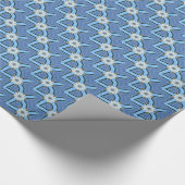 Papier Cadeau cercles blancs géométriques sur bleu (Coin)