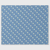 Papier Cadeau cercles blancs géométriques sur bleu (Plat)