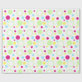 Papier Cadeau Cercles bleus bleu vert clair Magenta (Plat)
