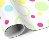 Papier Cadeau Cercles bleus bleu vert clair Magenta (Coin rond)