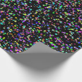 Papier Cadeau Cercles colorés bulles sur motif unique noir (Coin)
