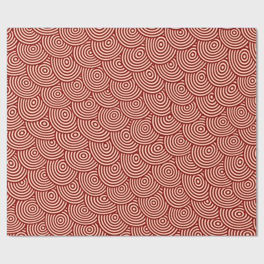 Papier Cadeau Cercles concentrés en cercles en rouge (Plat)