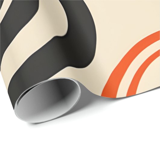 Papier Cadeau Cercles concentrés rétro (Coin rond)