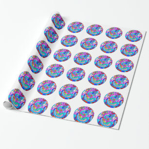 Papier Cadeau cercles d'amour super hippie