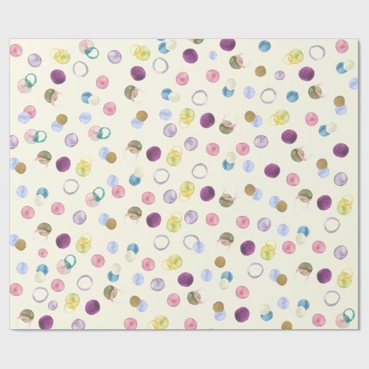 Papier Cadeau Cercles d'aquarelle (Plat)
