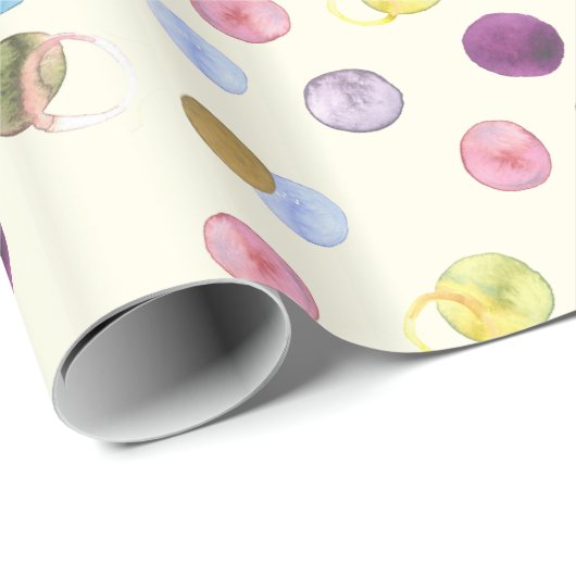 Papier Cadeau Cercles d'aquarelle (Coin rond)