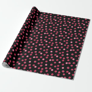 Papier Cadeau Cercles d'aquarelle Motif Arrière - plan noir