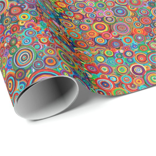 Papier Cadeau - Cercles d'Art Psychédélique (Coin rond)
