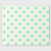 Papier Cadeau Cercles de Mariage vert citron personnalisables su (Plat)