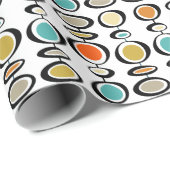 Papier Cadeau Cercles de pendaison funky Retro milieu du siècle (Coin rond)
