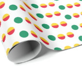 Papier Cadeau Cercles de points rouges jaunes verts simples (Coin rond)