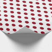 Papier Cadeau Cercles de pois de rouge cramoisi (Coin)