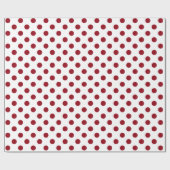 Papier Cadeau Cercles de pois de rouge cramoisi (Plat)