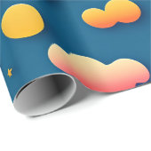 Papier Cadeau Cercles de sourire 3D Motif arc-en-ciel (Coin rond)