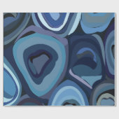 Papier Cadeau Cercles demi-bleus géométriques Abstraits (Plat)