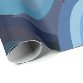 Papier Cadeau Cercles demi-bleus géométriques Abstraits (Coin rond)