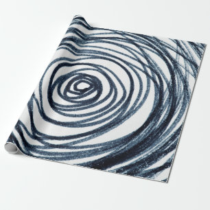 Papier Cadeau Cercles dessinés à la main motif en spirale avec