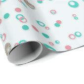 Papier Cadeau Cercles d'or rouge vert Abstrait Noël moderne (Coin rond)