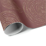 Papier Cadeau Cercles dorés de la spirale funky Maroon bordeaux<br><div class="desc">Décor contemporain luxe FlorenceK design</div>