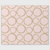 Papier Cadeau Cercles dorés et rose timide Moderne Tendance (Plat)
