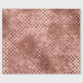Papier Cadeau Cercles dorés roses scintillants Luxe rose doré (Plat)