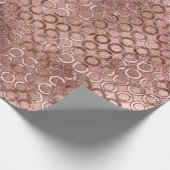 Papier Cadeau Cercles dorés roses scintillants Luxe rose doré (Coin)