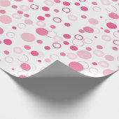 Papier Cadeau Cercles Et Points Rose Design Modernes (Coin)