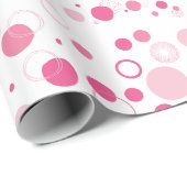 Papier Cadeau Cercles Et Points Rose Design Modernes (Coin rond)