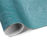 Papier Cadeau Cercles fantaisie Turquoise Bleu Marine Spirale Mé<br><div class="desc">Décor contemporain luxe FlorenceK design</div>