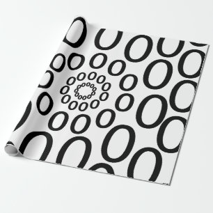 Papier Cadeau Cercles Géométriques Noir et Blanc