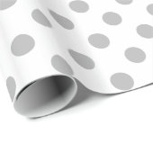Papier Cadeau Cercles gris de pois de chrome (Coin rond)