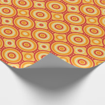 Cercles liés les années 70 rétro en rouge, orange