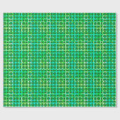 Papier Cadeau Cercles modernes du milieu du siècle, tons verts (Plat)