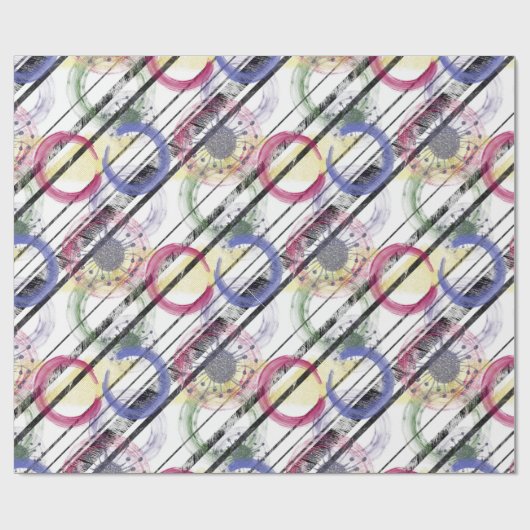 Papier Cadeau Cercles multicolores (Plat)