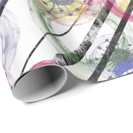 Papier Cadeau Cercles multicolores (Coin rond)