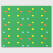 Papier Cadeau Cercles multicolores en vert (Plat)