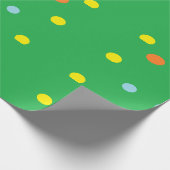 Papier Cadeau Cercles multicolores en vert (Coin)