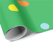 Papier Cadeau Cercles multicolores en vert (Coin rond)