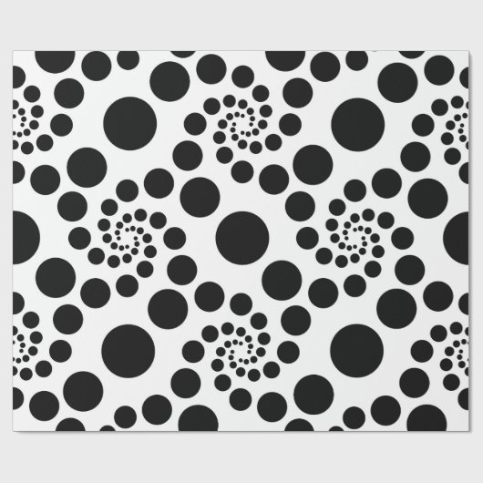 Papier Cadeau Cercles noirs (Plat)